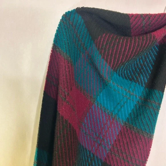 NEW Women’s Winter Long Scarf,long fringe, rich colors of black, teal,& burgundy - Picture 3 of 5